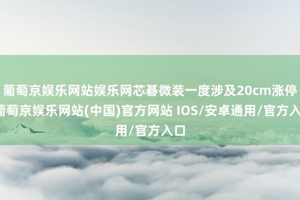 葡萄京娱乐网站娱乐网芯碁微装一度涉及20cm涨停-葡萄京娱乐网站(中国)官方网站 IOS/安卓通用/官方入口